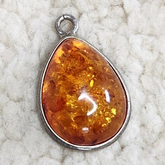 Petite Tear Drop Amber Enhancer or Pendant - Picture 1 of 2
